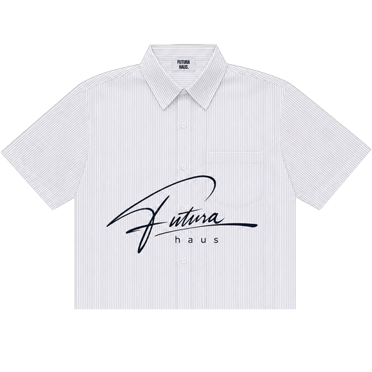 WHITE + BEIGE PILIPINAS POCKET BUTTON-UP SHIRT